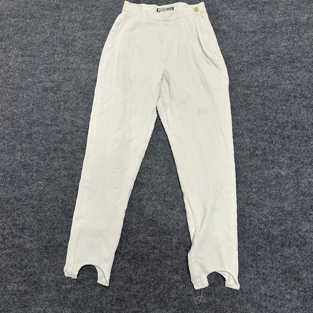 Matter of Degrees Pants Womens Size 4 Cream Corduroy High Waisted Stirrup